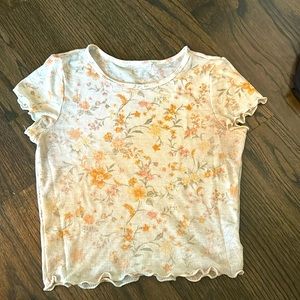 American Eagle washed flower print crop top